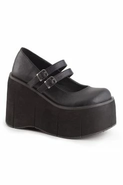 Demonia Killer KERA-08 Platform Mary Janes [Black Vegan Leather]