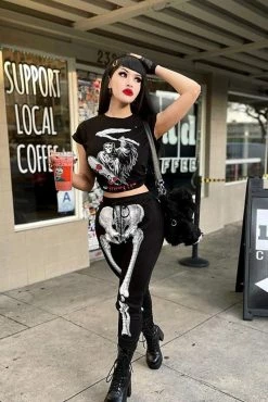 Kreepsville Skeleton White Bone Jogger Pants [UNISEX] -AKUMU INK shop kfhurjltergs
