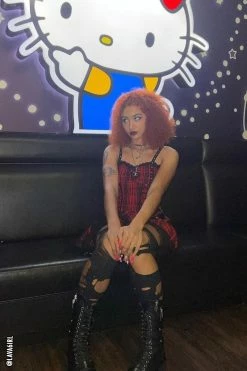 DARK IN LOVE Girl In The Band Plaid Punk Dress -AKUMU INK shop laaa
