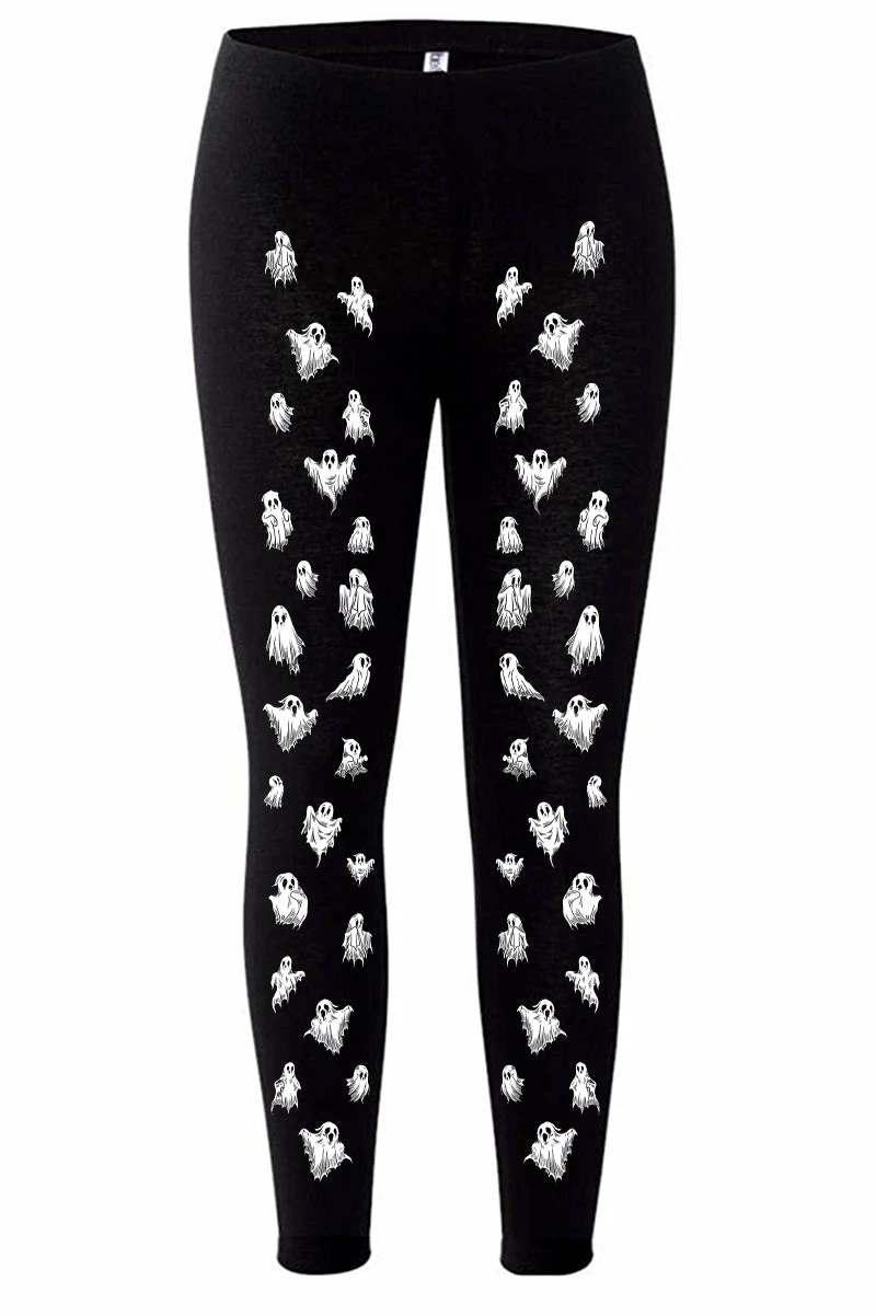 VampireFreaks Ooky Spooky Ghost Leggings 4 VampireFreaks Ooky Spooky Ghost Leggings - Image 2