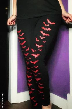 VampireFreaks Vampire Bat Leggings [Red Bats]