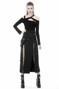DARK IN LOVE In Your Dark Dreams Slit Maxi Skirt 13 DARK IN LOVE In Your Dark Dreams Slit Maxi Skirt -AKUMU INK shop lkkk