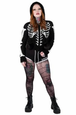 Too Fast Bony Skeleton Cardigan Zip Up Sweater 19 Too Fast Bony Skeleton Cardigan Zip Up Sweater -AKUMU INK shop lklk