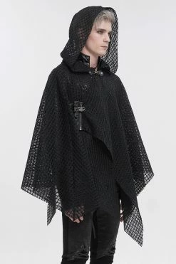 DEVIL FASHION Pestilence Netted Cloak -AKUMU INK shop mens gothic medieval cloak