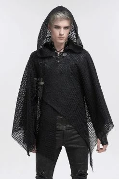 DEVIL FASHION Pestilence Netted Cloak -AKUMU INK shop mens medieval jacket