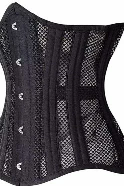Gallery Serpentine Longline Waist Control Mesh Under Bust Corset -AKUMU INK shop newmeshlonglinecorset
