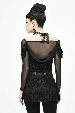 DEVIL FASHION Netherworld Draped Shoulder Top -AKUMU INK shop njnbccdsvfds