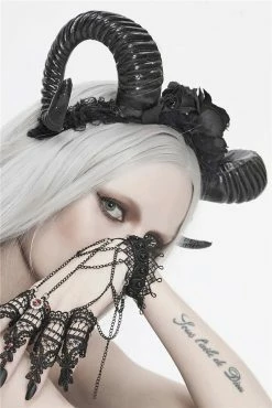 DEVIL FASHION Horned Goddess Headband 10 DEVIL FASHION Horned Goddess Headband -AKUMU INK shop occult goddess headpiece