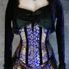 Gallery Serpentine Corsetry Royal Blue Under Bust Corset -AKUMU INK shop oriental blue corset front