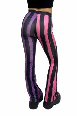 VampireFreaks Pastel Goth Striped Flares [PINK/PURPLE] -AKUMU INK shop pastel gothic flares