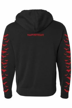 VampireFreaks Nosferatu Hoodie W/ Red Bat Sleeves [Zipper Or Pullover] -AKUMU INK shop pullover hoodie back vf 701f6051 5669 464c aaeb bb078bba07f9