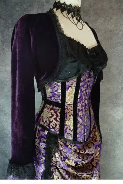 Gallery Serpentine Amethyst Velvet Bolero Shrug 10 Gallery Serpentine Amethyst Velvet Bolero Shrug -AKUMU INK shop purple bolero shrug sf
