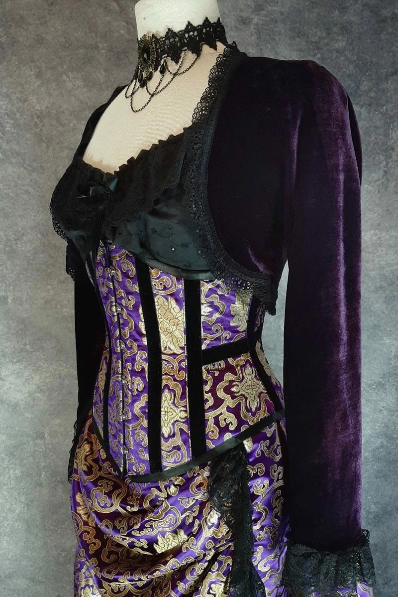 Gallery Serpentine Amethyst Velvet Bolero Shrug 4 Gallery Serpentine Amethyst Velvet Bolero Shrug - Image 2