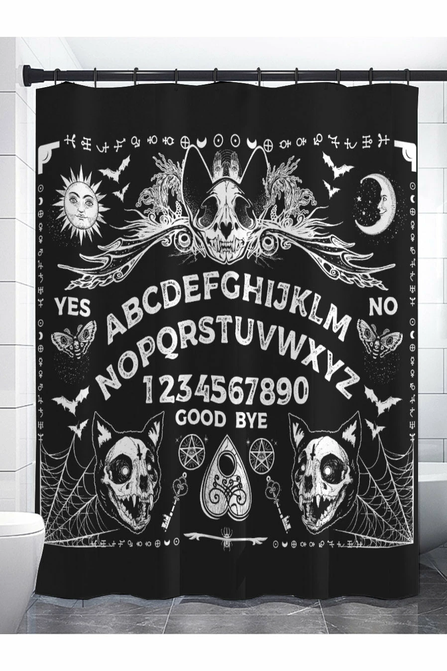 VampireFreaks Purranormal Spirit Board Shower Curtain 3 VampireFreaks Purranormal Spirit Board Shower Curtain