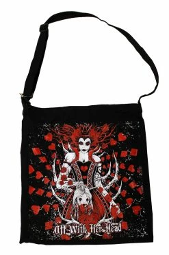 VampireFreaks Shoulder Sling Zipper Tote Bag 25 VampireFreaks Shoulder Sling Zipper Tote Bag -AKUMU INK shop queen of hearts