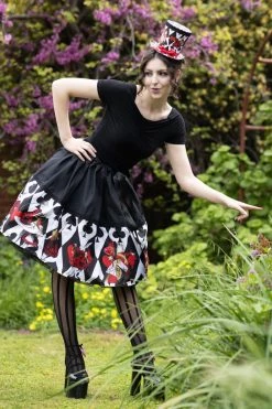 Gallery Serpentine Queen Of Hearts Playing Cards Mid Length Skirt