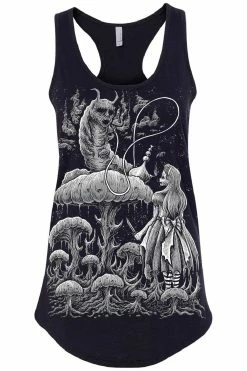 VampireFreaks Alice And The Caterpillar Tee [Multiple Styles Available] -AKUMU INK shop racerback tank black front resize