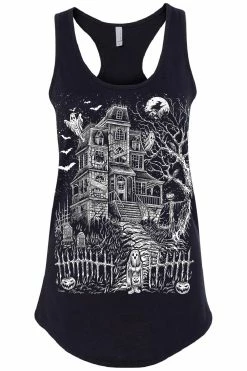 VampireFreaks Haunted Mansion Tee [Multiple Styles Available] -AKUMU INK shop racerback tank black front resize eadc60b6 cf02 4daa 951e 2953dc192962