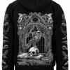 VampireFreaks Quoth The Raven Hoodie [Gray Print] [Zipper Or Pullover] -AKUMU INK shop raven hoodie back resize
