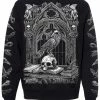VampireFreaks Quoth The Raven Sweatshirt [Gray Print] -AKUMU INK shop raven sweatshirt