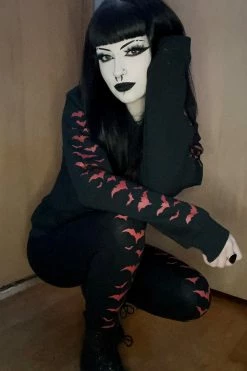 VampireFreaks Vampire Bat Leggings [Red Bats] -AKUMU INK shop redvat