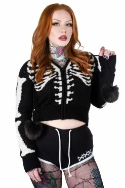 Too Fast Bony Skeleton Cardigan Zip Up Sweater 18 Too Fast Bony Skeleton Cardigan Zip Up Sweater -AKUMU INK shop rewcopy