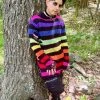 Catalyst Black Rainbow Striped Distressed Sweater -AKUMU INK shop rtrr