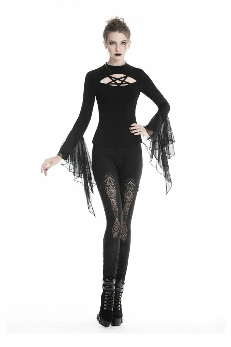 DARK IN LOVE Floral Witch Lace-Up Leggings 3 DARK IN LOVE Floral Witch Lace-Up Leggings