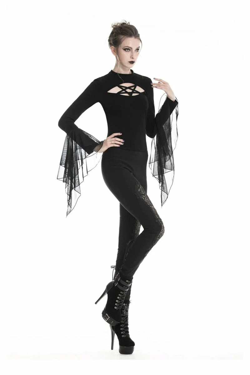 DARK IN LOVE Floral Witch Lace-Up Leggings 5 DARK IN LOVE Floral Witch Lace-Up Leggings - Image 3