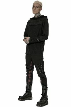 PUNK RAVE Haunter Distressed Hooded Top -AKUMU INK shop sdadsacopy