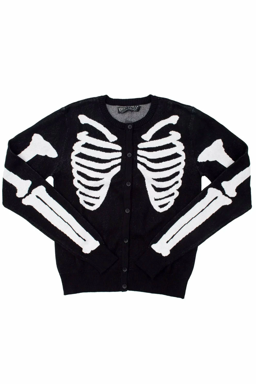 Kreepsville Skeleton Ribcage Bones Cardigan 4 Kreepsville Skeleton Ribcage Bones Cardigan - Image 2