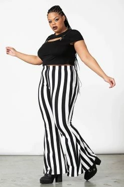 KILLSTAR Inferno Room Flares [WHITE STRIPE] -AKUMU INK shop sexy flares