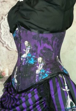 Gallery Serpentine Dark Alice Purple Alice - Corset & Victorian Bustle Set -AKUMU INK shop side