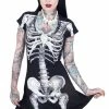 Kreepsville Skeleton White Flare Dress -AKUMU INK shop skeleton flare dress 6c82b50a e62a 4ce8 8aff 3ef39fe51c02