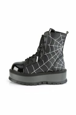 Demonia Spiderweb SLACKER-88 Boots [Black Vegan Leather] -AKUMU INK shop slacker 88 bvl pt05 5dc3be84 8f47 44e5 8cdb c198bbba4d4d