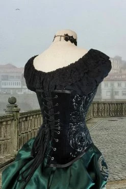 Gallery Serpentine Corsetry The Potion Mistress Corset, Custom Sized -AKUMU INK shop slyth venus black back