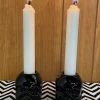 SOURPUSS Skull Candlestick Holders [Black]