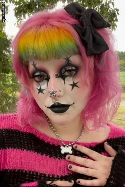 Catalyst Hot Pink/Black Striped Distressed Sweater 13 Catalyst Hot Pink/Black Striped Distressed Sweater -AKUMU INK shop striped