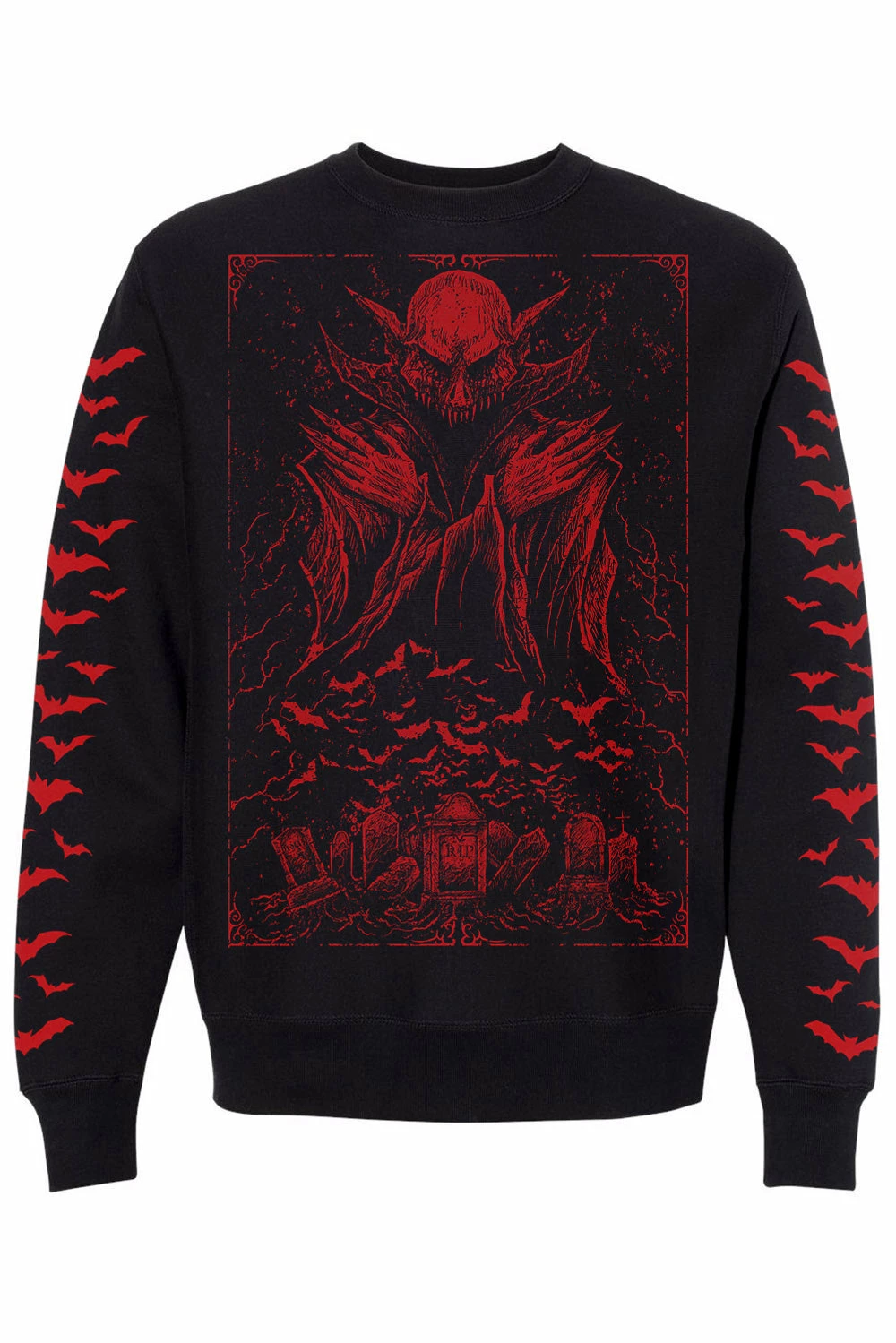 VampireFreaks Nosferatu Sweatshirt W/ Red Bat Sleeves 3 VampireFreaks Nosferatu Sweatshirt W/ Red Bat Sleeves