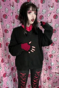 VampireFreaks Vampire Bat Leggings [Red Bats] -AKUMU INK shop sweweet