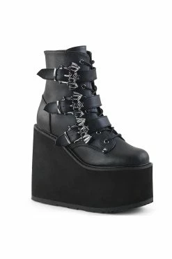 Demonia Cauldron Of Bats SWING-103 Boots [Black Vegan Leather]
