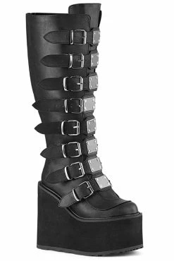 Demonia Slayeress Buckle Wide-Calf Boots [Swing-815WC Platforms]