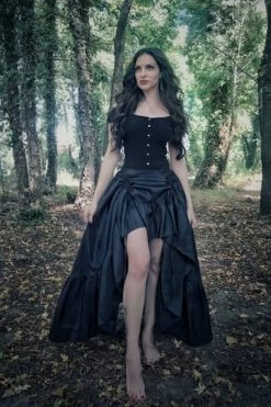 Scarlet Darkness Gothic Steampunk High Low Victorian Bustle Skirt