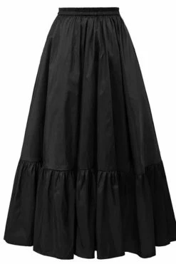 Scarlet Darkness Gothic Steampunk High Low Victorian Bustle Skirt -AKUMU INK shop taffetaSDhighlowgothsteampunkbustleskirt5