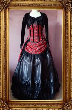 Gallery Serpentine Victorian Punk Ball Gown Set 11 Gallery Serpentine Victorian Punk Ball Gown Set -AKUMU INK shop tartan front hoop 227kb