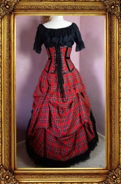 Gallery Serpentine Corsetry Victorian Punk Red Tartan Under Bust Corset -AKUMU INK shop tartan hoop back 223kb 7dfbafce cb7a 4670 95c1 d3973da02d9a