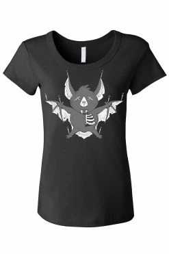 VampireFreaks Taxidermy Bat Tee [Multiple Styles Available] -AKUMU INK shop taxidermy bat womens scoop neck front resize