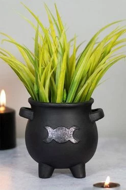 Pacific Giftware Triple Moon Cauldron Plant Pot -AKUMU INK shop tertertecopy