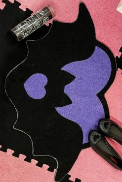 Too Fast Purple Bat Heart Rug -AKUMU INK shop too fast purple bat heart shaped rug 353026 1100xcopy