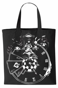 VampireFreaks Alice In Wonderland Clock Bag [Multiple Styles Available] -AKUMU INK shop tote bag resize